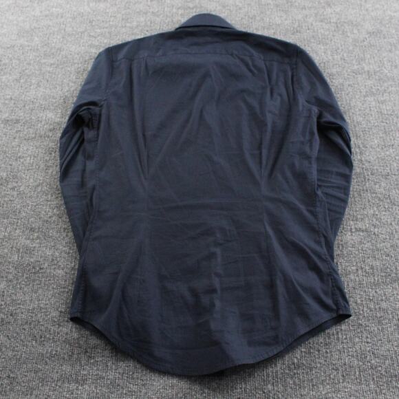 Suitsupply Shirt Mens 15 38 Cotton Stretch Extra Slim Fit Navy Blue Long Sleeve - Picture 2 of 9